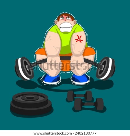A man is trying to change his bad lifestyle by starting weight lifting exercises even though it's really hard