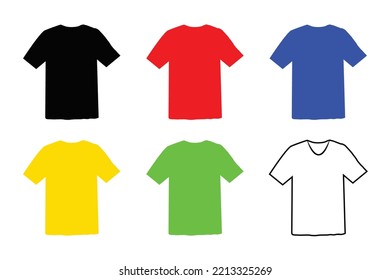 man tshirt design mockup. back and font side. 6 color.