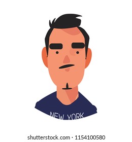 man with  t-shirt "New York"  Newyorker concept - vector illustration