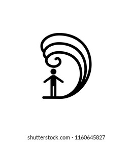 man tsunami sign icon. Element of weather sign for mobile concept and web apps icon. Thin line icon for website design and development, app development