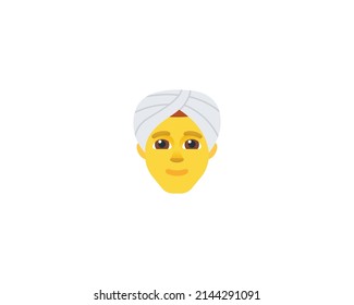 Man With Turban Vector Isolated Character. Turban Icon
