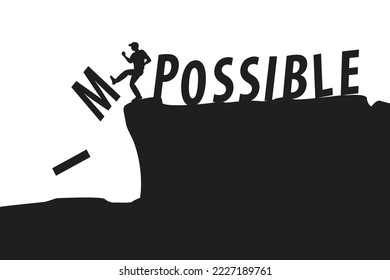 Man turns impossible into possible by pushing letters off a cliff