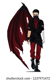 a man turns into half a robot and a dragon, but now only has one wing