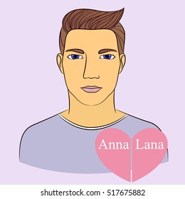 Man with two girlfriends in heart