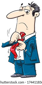 Man tying a necktie