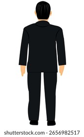 El tipo del hombre detrás en el fondo blanco es aislado