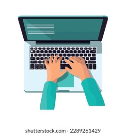 man typing on laptop icon isolated