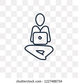 Man Typing vector outline icon isolated on transparent background, high quality linear Man Typing transparency concept can be used web and mobile