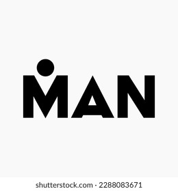 Man Typography Lettering Logo Vector Template