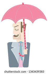Man with umbrella