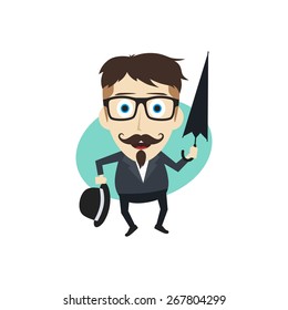 man with umbrella