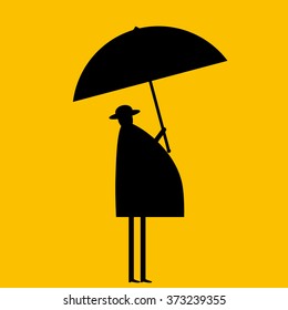 Man with umbrella