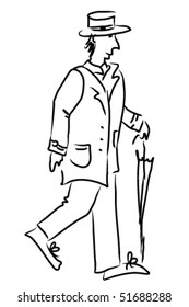 Man with umbrella