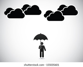 Man With Umbrella - Cloudy