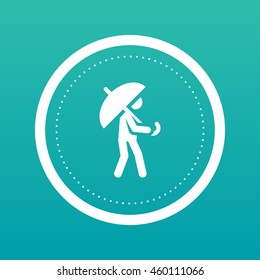 Man with umbrella icon