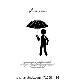 Man with an umbrella icon
