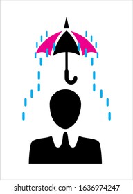 man with umbrella icon vector 