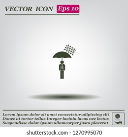 a man with an umbrella in the rain