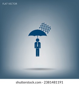 a man with an umbrella in the rain