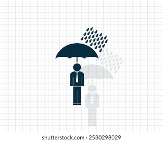 a man with an umbrella in the rain