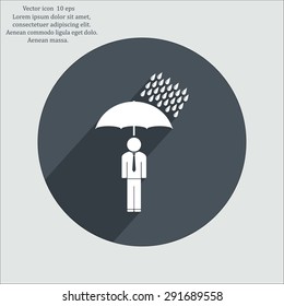a man with an umbrella in the rain