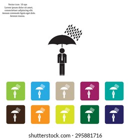 a man with an umbrella in the rain
