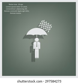 a man with an umbrella in the rain