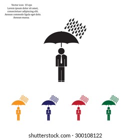 a man with an umbrella in the rain