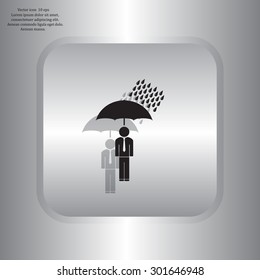 a man with an umbrella in the rain