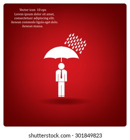 a man with an umbrella in the rain