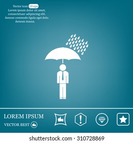 a man with an umbrella in the rain