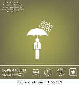 a man with an umbrella in the rain