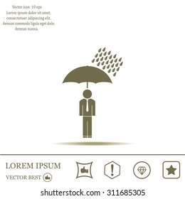 a man with an umbrella in the rain