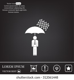 a man with an umbrella in the rain