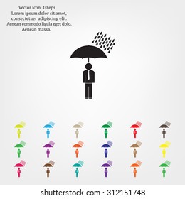 a man with an umbrella in the rain