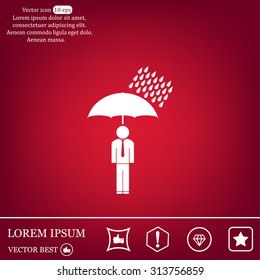 a man with an umbrella in the rain