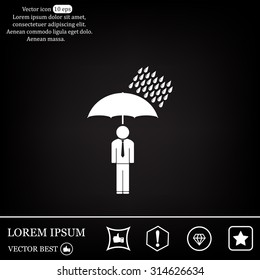 a man with an umbrella in the rain