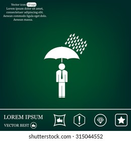 a man with an umbrella in the rain