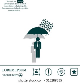 a man with an umbrella in the rain