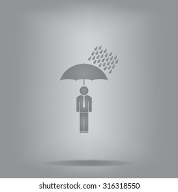 a man with an umbrella in the rain