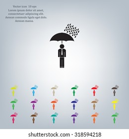 a man with an umbrella in the rain