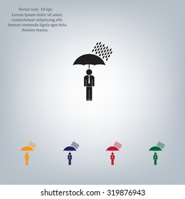 a man with an umbrella in the rain