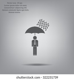 a man with an umbrella in the rain