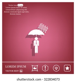a man with an umbrella in the rain