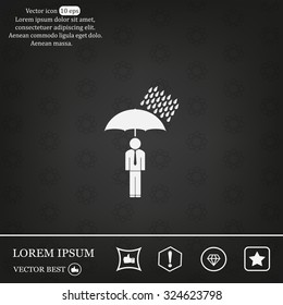 a man with an umbrella in the rain