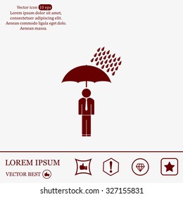 a man with an umbrella in the rain