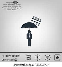 a man with an umbrella in the rain