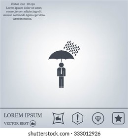 a man with an umbrella in the rain