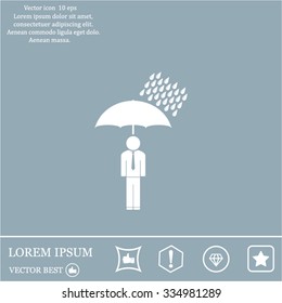 a man with an umbrella in the rain