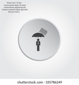 a man with an umbrella in the rain